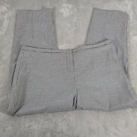 Lane Bryant Women Pants 20 Short 20P Plus Black Check Poly Blend Zip Fly PLA73E - Picture 1 of 8